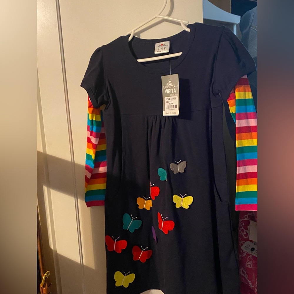 Little girl colorful butterfly dress